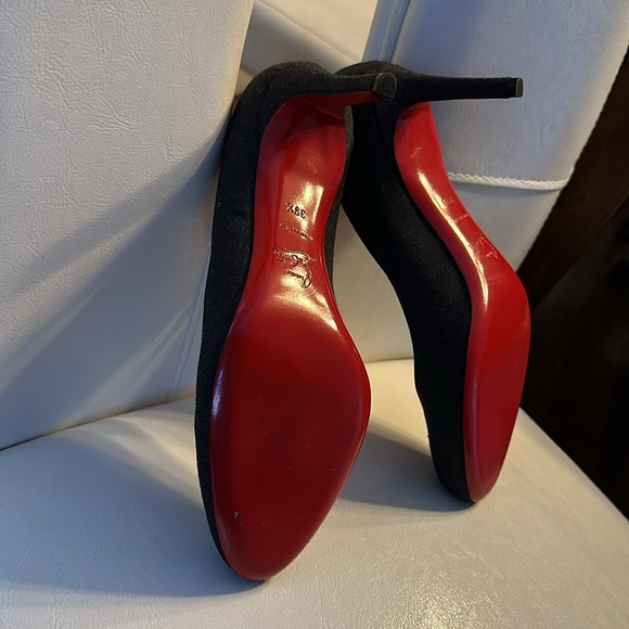 CHRISTIAN LOUBOUTIN Simple Pump 70 Grey Textile Denim Shoes Heels 39.5 👠 - Picture 7 of 12